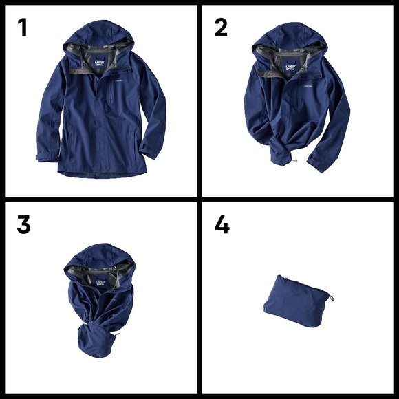 Land's Mens Waterproof Packable Rain Jacket Green Rain coat windbreaker size L - Picture 9 of 11